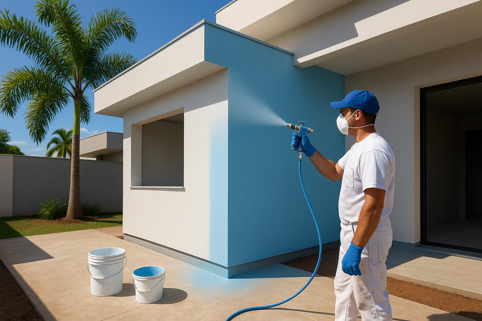 Pintura na construção em Maringá exige técnicas, tintas adequadas e planejamento para garantir durabilidade, proteção e valorização dos imóveis. (imagem gerada com inteligência artificial)