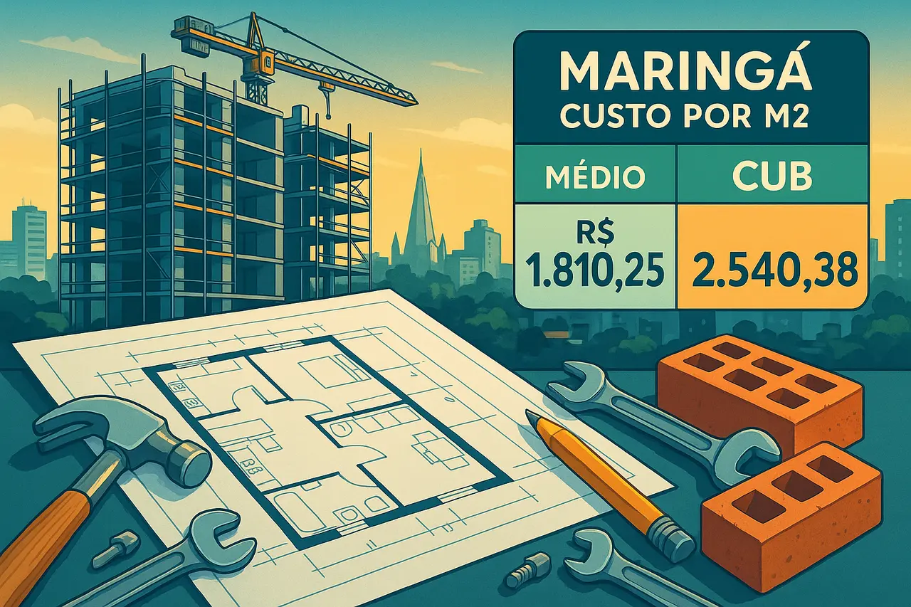 Custo por m² de construção em Maringá 2025: tabela e valores atualizados